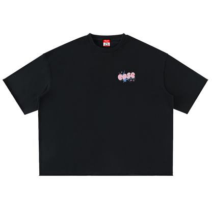 Washed Rolled Hem Half Sleeve T-Shirt